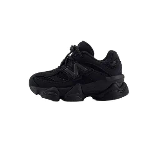 New Balance 9060 Toddler Sneaker, Solid Triple Black Suede-Mesh, Chunky Support, Breathes in Play, Modern Silhouette Stands Out, Sporty 9060 Look, 2-5 Years Casual Kids' Sport Walking Footwear