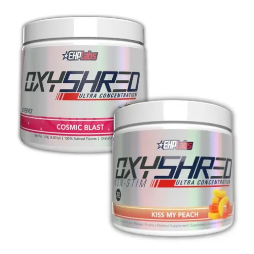 EHPlabs OxyShred AM/PM Mom Stack – Ultra Pre-Workout + Non-Stim Caffeine-Free Pre-Workout | Train Morning or Night