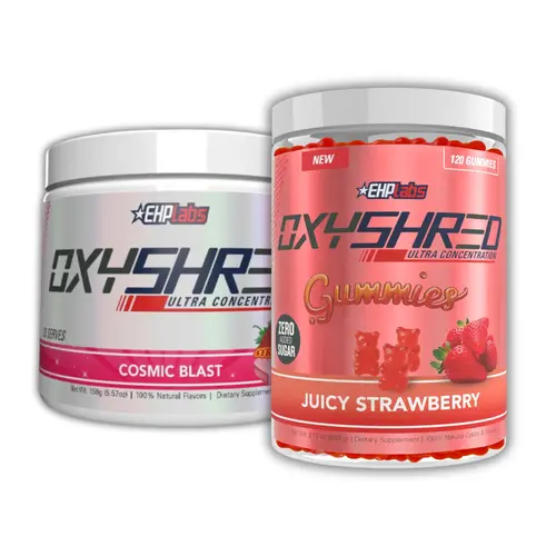 EHPlabs OxyShred That Girl Stack – Ultra Pre-Workout Energy Powder + Energy Gummies + Free Shaker | Zero Sugar Energy & Focus Support