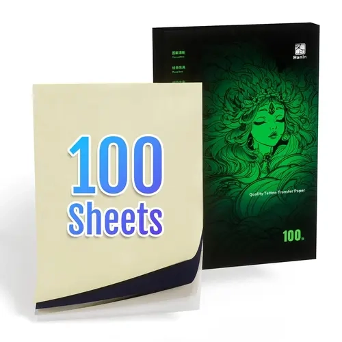 100 Sheets A4 Tattoo Stencil Paper, Professional Thermal Transfer Paper for Tattooing, Compatible with MT660 & Most Thermal Printers, Smudge-Free