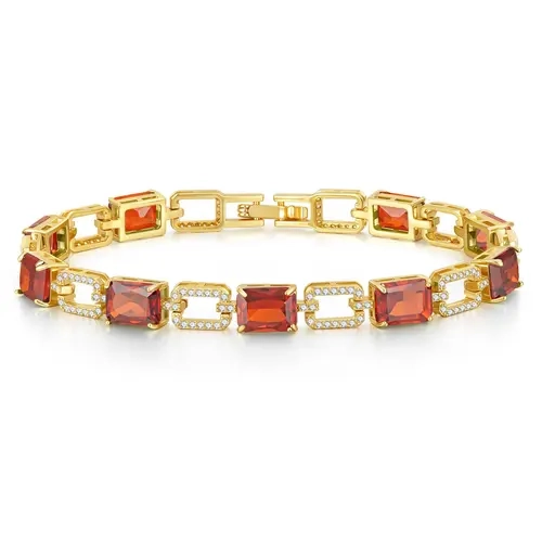 Turandoss Emerald Tennis Arm Bracelet - 14K Gold Plated, AAA+ CZ Shine Sparkling CZ, Adjustable Fit, Gold-Toned Costume Jewelry Bracelets, Metallic Sparkly Design, Festive Look Holiday Wear, Perfect Christmas Gift, Sohochic