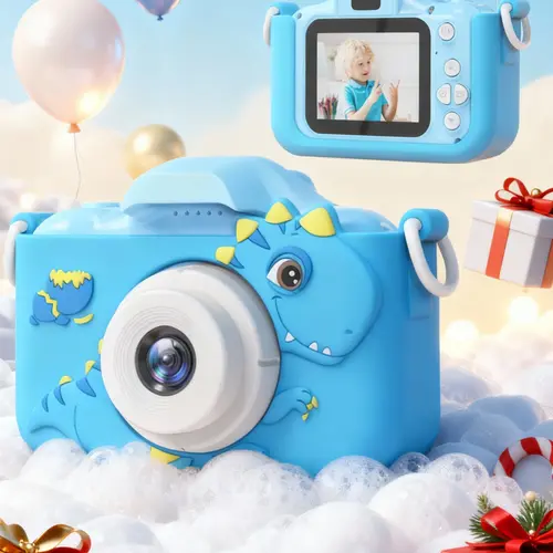 【2027 Upgrade】Kids Electronic Portable Digital Camera - 1080p HD Video, High Definition, Selfie Function, Cute Silicone & Plastic Case, Rechargeable Battery, 5 Brain Games, Cool Toy Gift for Ages 3-12 (Toys & Hobbies Digital Cameras)