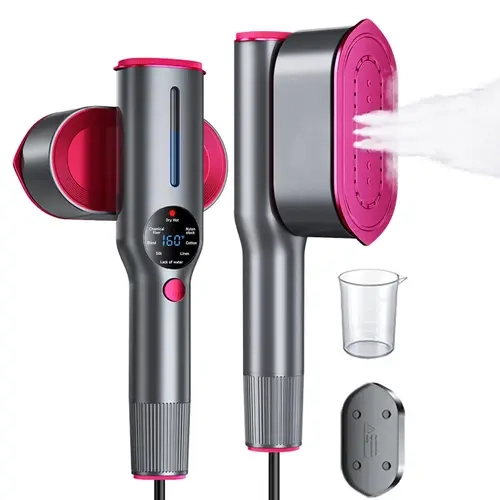 2Pcs Dr.Flash 2-in-1 Garment Steamer, Portable Travel Clothing Steamer Iron, 7 Mode with LCD Display, 5s Fast Heating, 90° Swivel Handle, New Year Gift