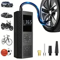 150 PSI Portable Air Pump, Tire Inflation Pump with Digital Pressure Gauge, LED Light, USB-Rechargeable Lithium Battery, Wireless Air Compressor, Automotive Tire Inflator for Cars, Bicycles and Balls, Emergency Air Pump, Tire Inflation Tool