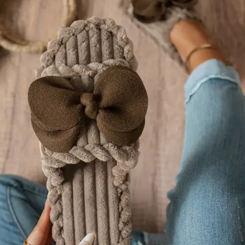 Women's Casual Fuzzy House Slippers, Warm Home Shoes, Anti-Slip Rubber Sole, Plain Pattern, Indoor Home Use, Fall & Winter New Arrival, Warm Indoor Footwear, Fuzzy Fashion Slippers, Non Slip Slippers