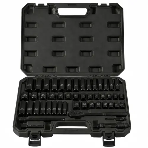 50pcs Set Standard SAE (5/16 To 3/4Inch)and Metric(8-22mm) Size Cr-V 3/8-Inch DriveRatchet Handle Drive Extension Bar with Heavy Duty Hardware