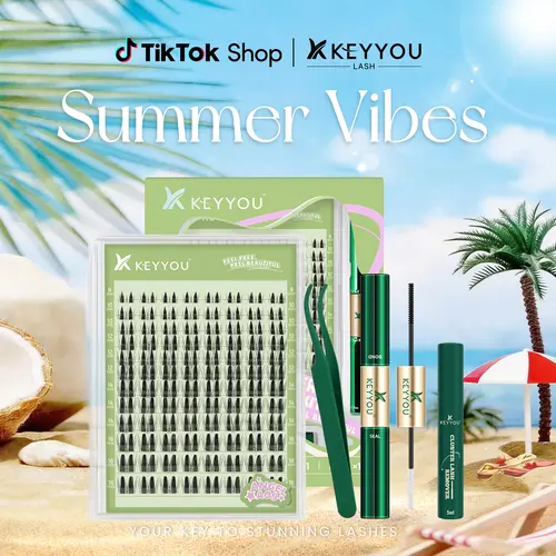 KEYYOU Special Offer Item Invisible Band Waterproof Long-Lasting Lashes for Natural Voluminous Look Easy Application Ideal for Daily Wear and Special Occasions #September Stock Up