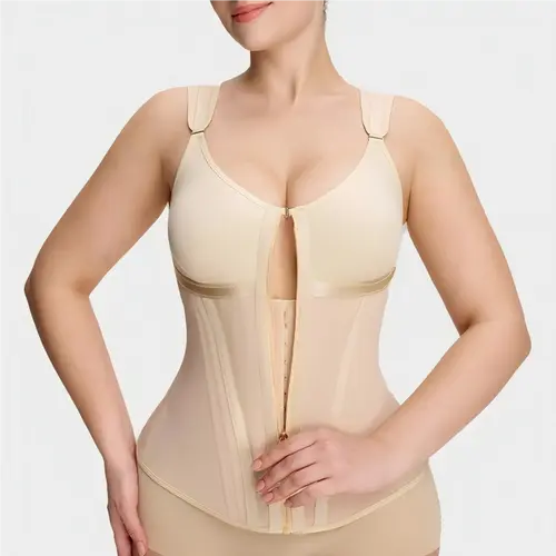 LUXSEREN Women's Colombian Faja Body Shaper - Seamless, Lightweight, Stretchy High-Compression Bodysuit with Smooth Fabric, Adjustable Tummy-Control Shapewear Belts, Wireless Bra, Waist Trainer, Zipper-Hook Closure, Ideal for Workouts & Bridal Wear, Seaml