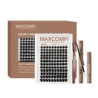 MaxComfi Plush False Eyelashes - Volume Lashes, Fluffy Lash Clusters, Thin Band, Gentle Fit, Waterproof, Long-Lasting, Beginner-Friendly for Natural Daily Use, Summervibes Cosmetic Makeup, Cluster Lashes