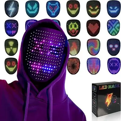 WindyWay  LED Mask Gesture-activated pattern changes 50 dynamic patterns Adjustable elastic headband 6-8 hour battery life Party essential Perfect gift for your husband or child,Perfect Gift