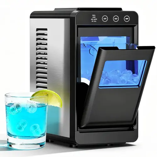 Summerwins Countertop Bullet Ice Machine - Portable Icemakermachine with Self-Cleaning, 26lbs Daily (26.5 lbs/day keeps drinks refreshed), 8 Cubes in 6 Mins, Quiet Compact Quick Ice Make for Kitchen, Home Essentials