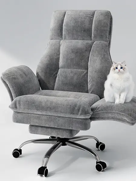[High Quality] HOMRELEXA Ergonomic Gaming Chair with Footrest, Teddy Fleece Recliner, Headrest & Flip-Up Arms, 360° Swivel Height Adjustable Wide Seat Office Chair, leaning chair