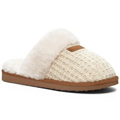 KIDMI Women Fuzzy Memory Foam Silent‑Walking Slippers Women's Solid Cream Slip-On Warm Indoor Footwear,Ideal for Hospital Delivery & Cozy Gifts for Women,Cloud-Like Comfort Soft Sole Loungewear Shoes
