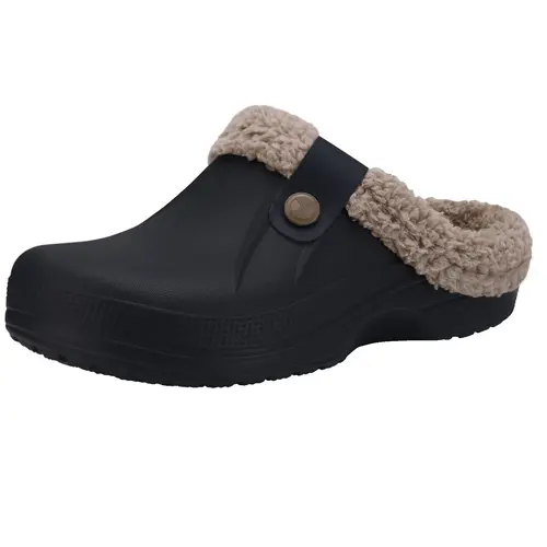 KIDMI Fur Lined Clogs for Women & Men Fuzzy Slippers with Memory Foam,Waterproof, Non-Slip Indoor Outdoor, Around House, Cozy Warm Inside, Gifts for Women and Men, Moms and Dads,Easy to Clean,Garden Shoes For Women