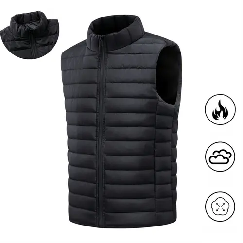 Men's Stylish Plain Sleeveless Vest Waistcoat Gilet - Collared Neck Fitted Jacket, Warm Casual Layering Menswear Top