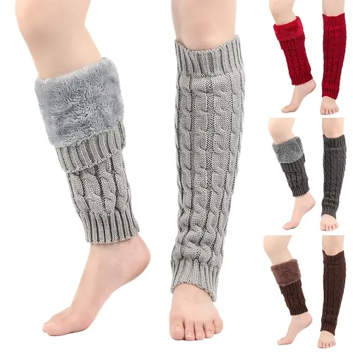 1 Pair of Elegant Warm Women's Tights - Thick Winter Warmth, Knee-High Leg Warmers with Non-Slip Bottom, Hand Washable - Brown/Black/Red/Gray/Beige - Suitable for Daily and Formal Outfits - Ideal for Cold Weather and Office/Casual Wear