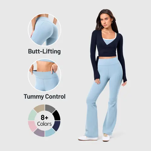 Inno Mint Women's High Waisted Flare Leggings - Body Contouring, Tummy Control, Butt Lifting, Stretchy Activewear for Workout, Yoga