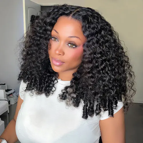 OQ HAIR Burmese Curly 9x6 TPart Glueless Wigs Invisi Drawstring Pre Everything Deep Part Wear Go Wig Beginner Friendly