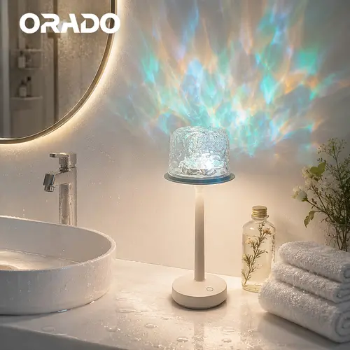ORADO Unisex Aurora Ambient LED Table Lamp - IP64 Waterproof, 16-Color Changing, Easy Controller, 5in*12.6in Compact, AC Power, Bases & Shades, Ambient Interior Lighting, Bedroom Desk Book Light, Aesthetic Room Birthday Gift, Color Changing Light Lamps, B