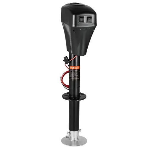 【toolupgrade】VEVOR Carbon Steel Electric Power Tongue Jack, 5000 lbs Heavy Duty, 2-Way Connector, Manual Crank Handle, Weatherproof Cover, LED Work Light, 10"-28.3" Lift for RVs, Horse Trailers, Fathersdaygift Vehicle Accessory, Led Lights, Campers, Rv Tr