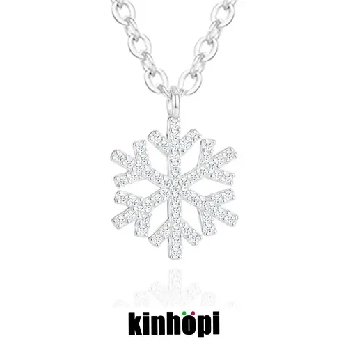 KINHOPI Snowflake Necklace for Women Dainty Simple Jewelry Everyday Sparkling Adjustable Chain Perfect Gift Choice