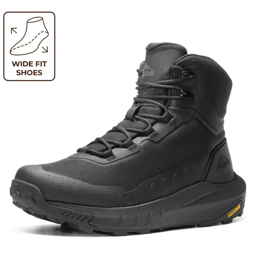 【Fall Deals】NORTIV 8 Men's 8 In Wide Fit General Boot - Lightweight Cushioned Sole Softens Every Step, Side Quick Zipper Setup Saves Morning Time, Arch Support Worker Footwear for Wide Feet, Bunions, Construction, Hiking, Walking Shoes