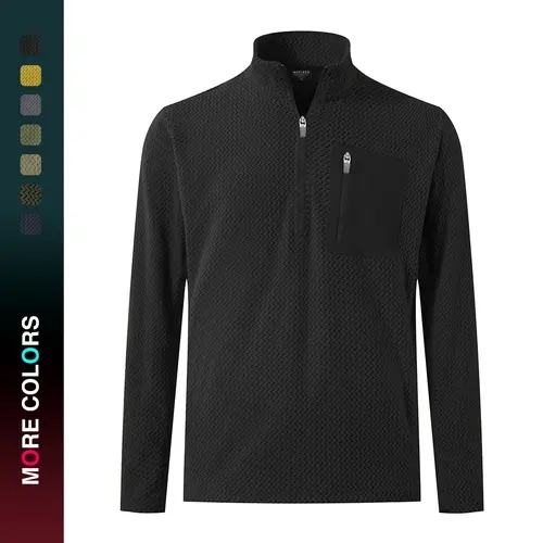 MAELREG Quarter Zip Pullover Men Midweight Dry Fit Winter Warm Stretchy Golf 1/4 Zip Pullover Mens Sweatshirt with Pocket