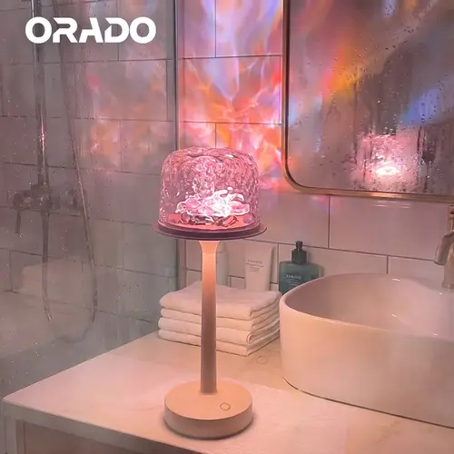 ORADO Cordless LED Table Lamp - IP64 Waterproof, 3600mAh Rechargeable, 16-Color Adjustable Dimmable, Touch & Remote Control, Whimsical Unique Room Decor Lights for Bedroom, Dopamine Home Decor Whimsical Gifts