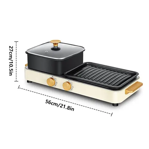 AORAN 1500W Frying and Boiling Pot - 150W & Above Multifunctional Kitchen Appliance for Efficient Everyday Cooking, Grilling, Corded Household Fryer