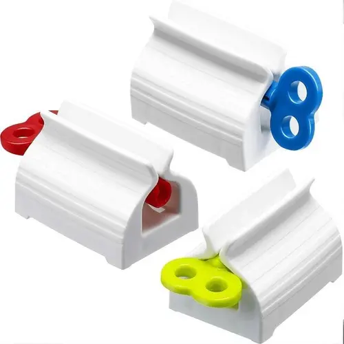 3 x Rolling Toothpaste Squeezer, Eco-Friendly ABS Tube Squeezer with Rolling Shaft, 30g 4x5.5x4cm Durable Plastic-Aluminium Manual Wringer, Family Bathroom Seat Holder for Waste Reduction, Convenient to Use Handheld Cream Dispenser Gift