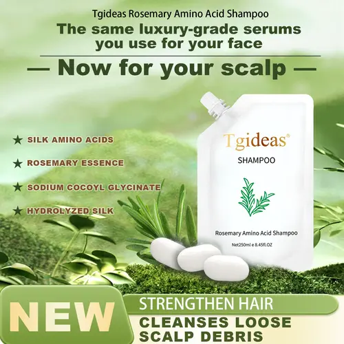 Tgideas Anti-Hair Fall Hair Loss Treatment Shampoo Oil Control Anti Dandruff Haircare Rosemary Zinc PCA Help Hair Growth Amino Acid Hydrolyzed Protein Repair Reduce Hair Loss Scalp Cleanser Conditioner 250ML #SummerWins #DealsForYouDays