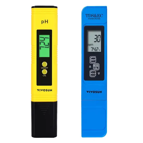 VIVOSUN Digital pH and TDS Meter Kits, 0.01pH High Accuracy Pen Type pH Meter ± 2% Readout Accuracy 3-in-1 TDS EC Temperature Meter for Hydroponics, Pool and Aquarium,  UL Certified