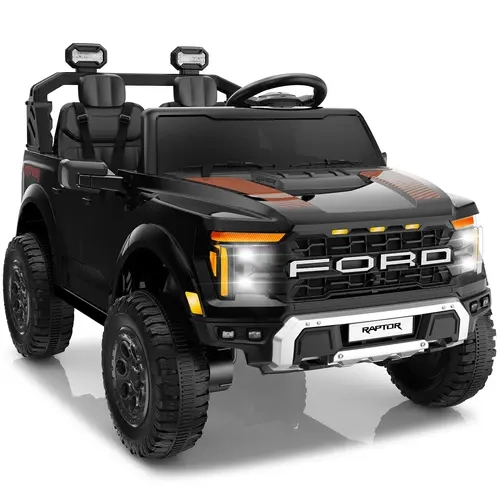 Segmart Licensed Ford F-150 Raptor 24V 2-Seater Ride On Truck for Kids, Electric Toy Car w/Remote, LED Lights & Bluetooth – Safe, Powerful & Realistic, Best Christmas Gift for Kids，Black Friday