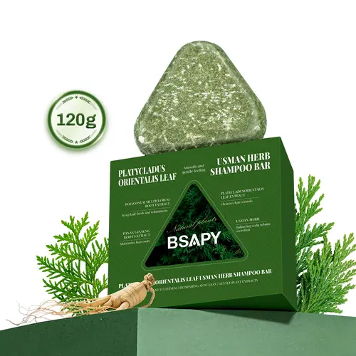 BSAPY Anti Hair Loss Shampoo Bar – DHT Blocker with Polygonum, Ginseng & Tea Tree, Strengthens Roots, Reduces Hair Fall, for Thinning Hair, Sulfate-Free, Herbal Hair Growth Soap 120g Haircare Cleansing Conditioner Biotin Hair Conditioner Bar, Cleanser, Na