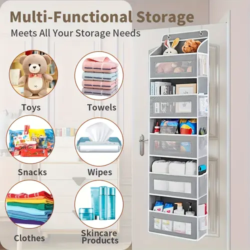 5-Tier Fabric Organizer, Behind-Wardrobe-Door Hanging Bag for Underwear & Socks Categorization, Home Room Storage Solution That Meets Needs, Meets Storage Needs