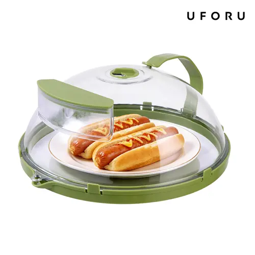 UFORU 10-in Plastic Round Microwave Cover Food Dome - Dry-bottom Drainage Water Steamer, Insulated Sturdy Kitchen Essential, Cool Kitchen Gadgets, Utensils, Cooking Equipment, Birthdays Accessory