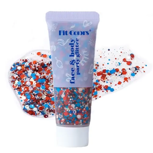 Multi-Color Body Glitter Gel - Face, Hair & Body Glitter for Christmas, Holiday Parties, Festivals & Event Looks