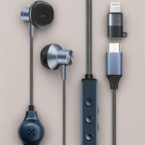 HOSABELY Upgraded Wired Portable Handheld Sound Card Karaoke Headset - Voice Changer Wired Headphones with In-ear Monitoring, Reverberation, Built-in Audio Interface, High-quality Audio, Integrated Mic for PC & Laptop