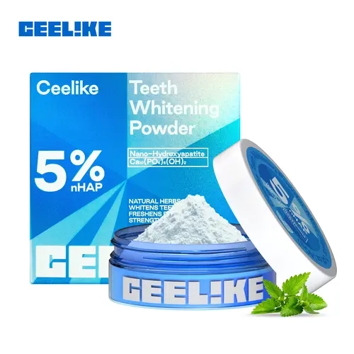 CEELIKE Teeth Whitening Powder - 5% nHAP Nano-Hydroxyapatite Teeth Stain Remover, At Home Dental Oral Care for Enamel Strengthening, Oral Health, Bright Smile & Preventing Bad Breath, Natural Brightener, Brighten + Protect
