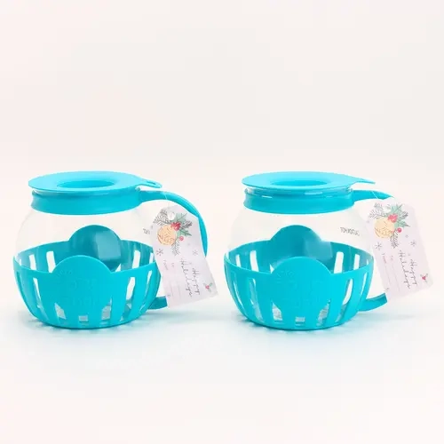 Prepology S/2 Glass Microwave Popcorn Makers w/ Gift Tags