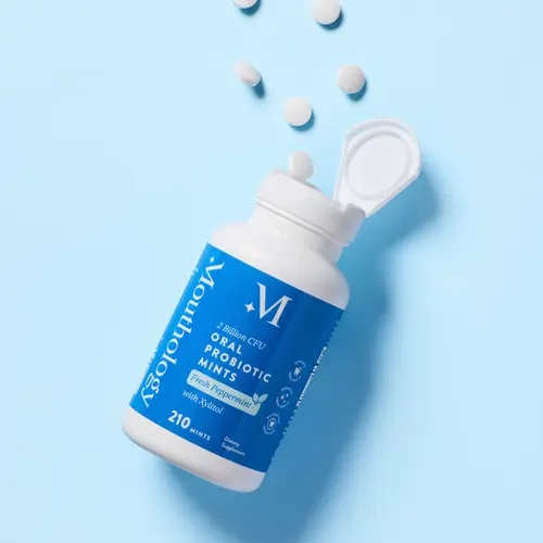Mouthology Oral Probiotics – 210 Fresh Peppermint Mint Tabs for Bad Breath & Gum Support | Dental Probiotic with Xylitol for Mouth Health, Strong Teeth & Fresh Breath | Fluoride-Free, No Artificial Sweeteners, Dye-Free, Vegan Daily Oral Microbiome Support