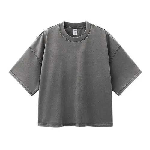 Inflation Men's 2-Piece Casual Menswear Loose Layered Oversized Plain Round Neck Top Set - 100% Cotton 270g Heavyweight, Half Sleeve Cropped Cut, Square Neck, Vintage European Streetwear with Modern Edge