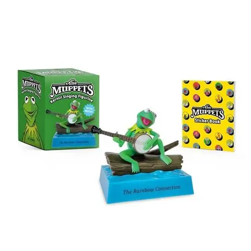 Kermit the Frog English Mini Collectible Musical Figurine Book - The Muppets, Button-Activated Playtime, 3" Desk Decor, Running Press Paperback, Plays First Verse With a Tap