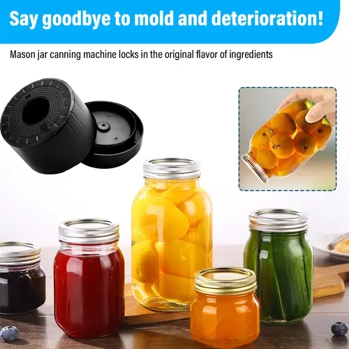 Electric Mason Jar Vacuum Sealer Kit for Wide Mouth and Regular Mouth Jars with 5 Lids and Converter for Easy Food Preservation