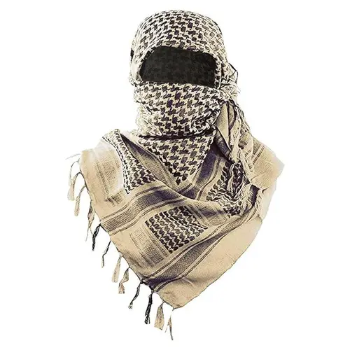 Unisex 100% Cotton Tactical Shemagh Scarf - 43x43in Square Military Keffiyeh, Adjustable Turban, Adults' Breathable Casual Camouflage Head Wrap, Men's Accessory, Army Gift with Tie Guide