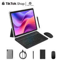 [Summerwins]PRITOM Android 15 Tablet 16GB(4+12)RAM 64GB ROM With Bluetooth Audio Dual Cameras 2-in-1 Detachable Keyboard Set 10.1-inch Screen With Usb Perfect Gift & Back-to-School Gift FathersDayGift