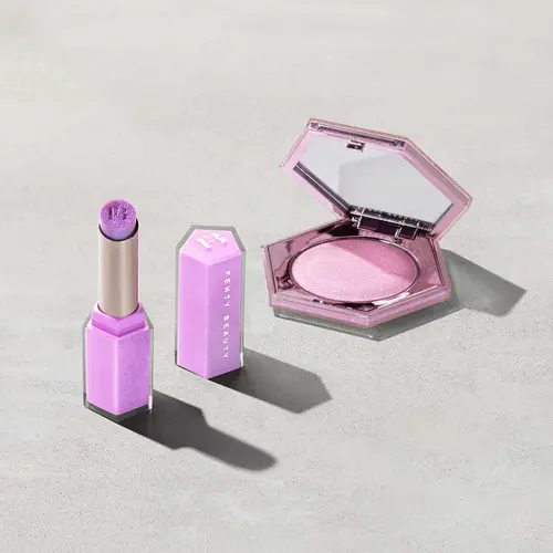 Fenty Beauty Sparkle All Over Duo: Gloss Bomb Stix High-Shimmer Lip Gloss Stick + Diamond Bomb All-Over Diamond Veil