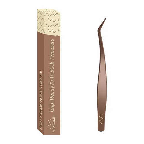 MAXCOMFI Professional Eyelash Tweezers Set - Anti-Stick Acrylic Resin Beauty Care Tool, Makeup Accessory for Lash Enthusiasts, Straight & Curved Tips, Versatile Design for Precision False Lash Extension