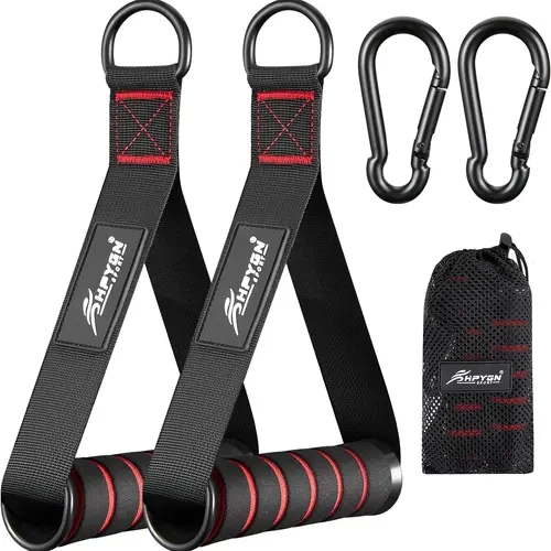 HPYGN Heavy Duty D-Shape Gym Handles - Durable D Handle Cable Attachments for Cable Machines, Secure Grip, Universal Fit, Versatile Home Gym Accessories