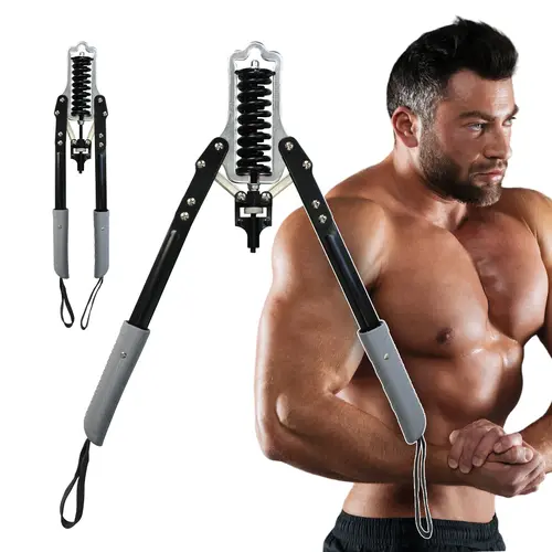 RELIFESPORTS Adjustable Arm & Chest Resistance Trainer - Compact Multi-Mode Snap-Fit Arm Exercise Equipment, 10 Adjustable Handle Positions, 350lbs(max) Spring-Hydraulic Resistance, Customizable Grip, Portable Detachable Arm+Ab Tool for Home Workouts